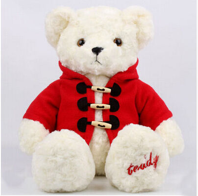 CE 30cm Stuffed Animal Toys Brown Teddy Bear Customized With Coat