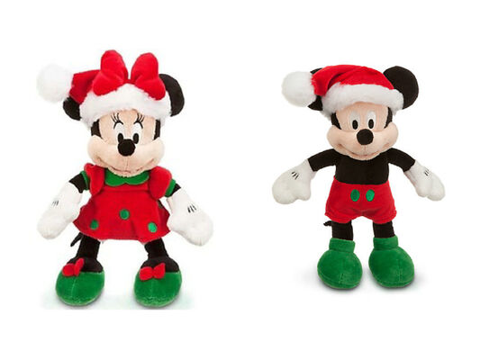 Red Disney Plush Toys Christmas Mickey Mouse Stuffed 45cm Customized