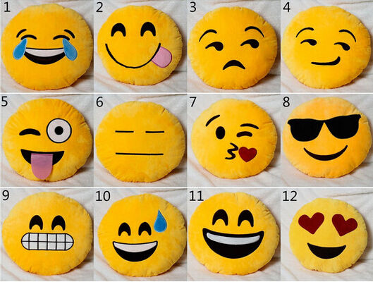 22 styles Emoji Emoticon Yellow and Round Stuffed Cushions And Pillows For Home Decoration