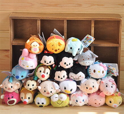 Hot Disney Tsum Tsums Collection Plush Toys For  Mobile Phone Screen Cleaner Keychain Bag