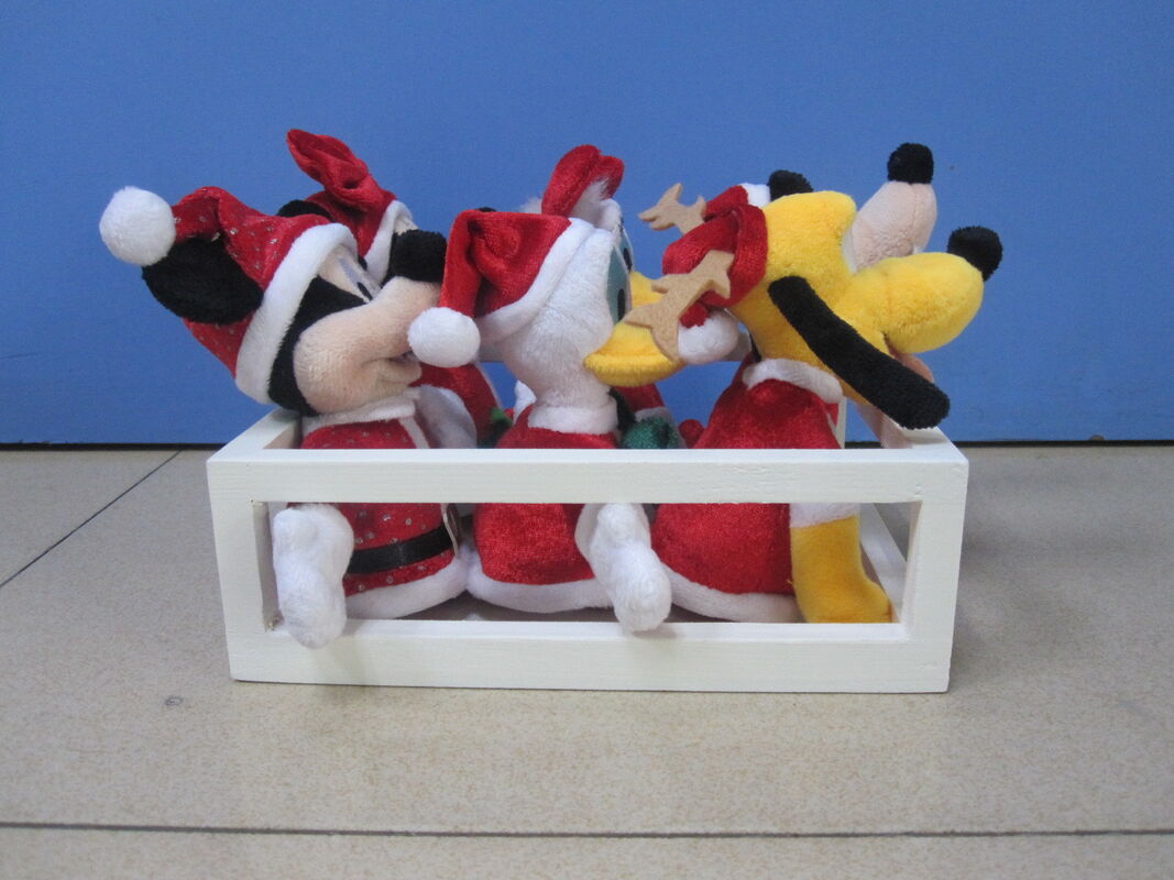 4 inch Full Set Disney Plush Toys Keychain In Tray Characters For Christmas Holiday
