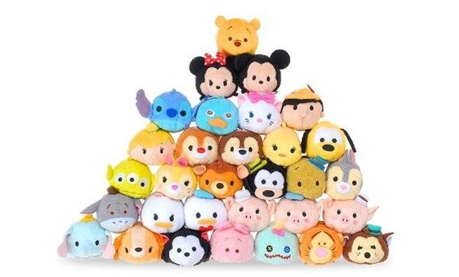 Hot Disney Tsum Tsums Collection Plush Toys For  Mobile Phone Screen Cleaner Keychain Bag